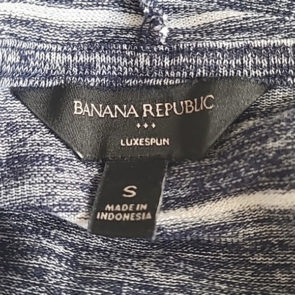 Banana Republic Cowl Neck Long Striped Tunic Blue Women’s Small - Picture 3 of 6